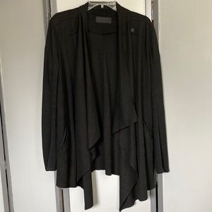 Blank NYC BlankNYC Cloud Nine Drape Black Jacket Cardigan Suede Flowy Sz. M